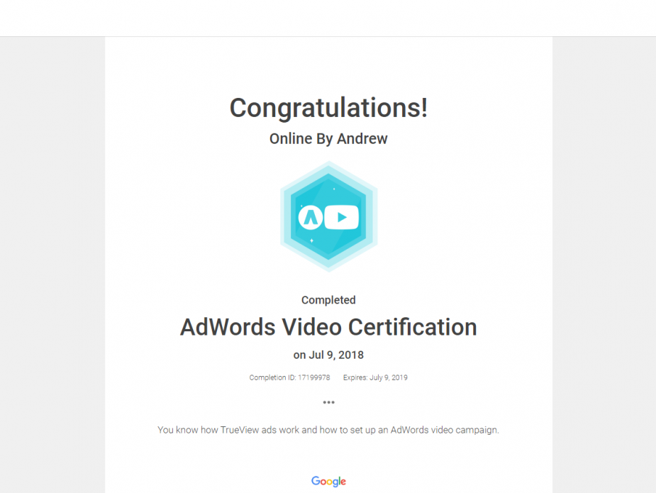 adwords video